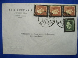 GRECE 1947 Swtizerland Greece Air Mail Par Avion Cover Enveloppe Roi George Paire N° 543 - Briefe U. Dokumente