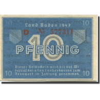 Billet, Allemagne, Baden, 10 Pfennig, 1947, KM:S1002a, SPL+ - Sonstige & Ohne Zuordnung