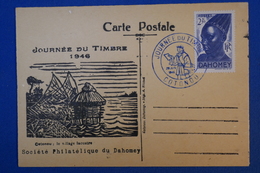 B52 DAHOMEY  BELLE CARTE 1946 COTONOU + 2.50 FRANC - Covers & Documents