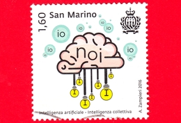 SAN MARINO - Usato - 2016 - Intelligenza Artificiale - Cervello E Lampadine, Intelligenza Collettiva - 1.60 - Usados