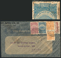 BRAZIL: Airmail Cover Used On 3/FE/1934, One Stamp Of The Postage With Interesting Variety: B In BRAZIL Broken", Interes - Autres & Non Classés