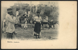 BRAZIL: People Collecting Water Froma Public Fountain In Bahia, Circa 1905, VF Quality - Autres & Non Classés