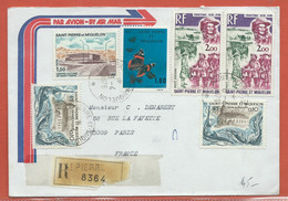 SAINT PIERRE ET MIQUELON LETTRE RECOMMANDEE DE 1976 POUR PARIS FRANCE - Brieven En Documenten