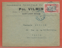 SENEGAL LETTRE DE 1924 DE SAINT LOUIS POUR PARIS FRANCE - Briefe U. Dokumente