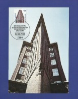 BRD 1988  Mi.Nr. 1379 , Chilehaus - Sehenswürdigkeiten (VI) - Hagenbach Maximum Card - Erstausgabetag Bonn 11.08.198 8 - 1981-2000