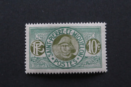 ST PIERRE & MIQUELON 1922 Y&T No 108 10c VERT ET VERT-OLIVE (PECHEUR) NEUF * .. - Unused Stamps