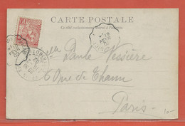 MONACO CARTE POSTALE AFFRANCHIE DE 1902 POUR PARIS FRANCE - Briefe U. Dokumente