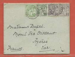 MONACO LETTRE DE 1908 POUR HYERES FRANCE - Briefe U. Dokumente