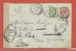 MONACO LETTRE CENSUREE DE 1917 POUR PAU FRANCE - Lettres & Documents