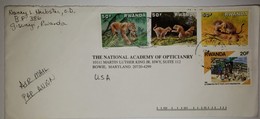 O) 1991 RWANDA, WILD ANIMALS, LEOPARDS FEMALE, THREE CUBS PLAYING - IN TREE - LEAPING FROM TREE, SELF HELP ORGANIZATIONS - Oblitérés