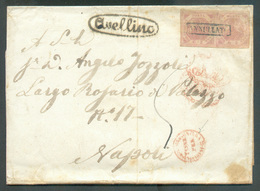 N°3(paire) - 2gr. Rose Carmin Obl. ANNULATO Sur Lettre De AVELLINO Vers Napoli + Taxe De 5 Et Griffe Rouge Sc FRANCOBOLL - Neapel