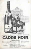 Buvard, Publicité Vin - Appellation Saumur Mousseux Cadre Noir, Compagnie Française Des Grands Vins - V