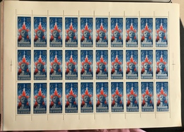 USSR Russia 1975 Sheet Space Cosmonauts Day Bust Yury Gagarin Moscow Sciences People Astronomy Stamps MNH Edge Folded - Full Sheets