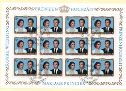 Luxembourg, Mariage Princier N° 986 En Feuille De 12. Oblitération 1er Jour - Gebraucht