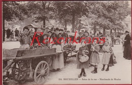 Bruxelles Brussel Marchande De Moules Mosselverkoopster Folklore CPA RARE 1909  (En Très Bon état) - Old Professions