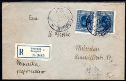 YUGOSLAVIA 1928 Registered Cover To Germany With 3 D. X 2.  Michel 192 - Covers & Documents