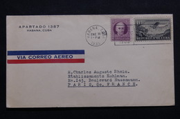 CUBA - Enveloppe De Habana Pour Paris En 1935, Affranchissement Plaisant - L 55508 - Lettres & Documents