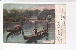 CPA NEW YORK, GONDOLAS IN CENTRAL PARK En 1908! - Central Park