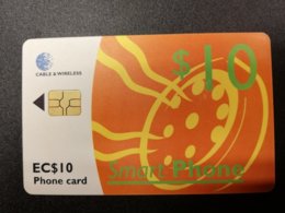 SAINT LUCIA  $10 CHIPCARD Orange Color  New  Logo C&W **279 ** - Saint Lucia