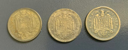 SPAGNA - ESPANA - 1944 , 1953 E 1963  - 3 Monete 1 PESETA - 1 Peseta
