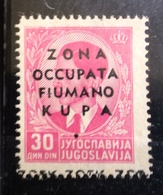 ZONA OCCUPATA FIUMANO KUPA -  30 Din Nuovo - Occ. Yougoslave: Littoral Slovène