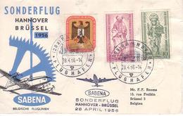 FDC De Premier Vol SABENA -Hannovre Bruxelles - 1951-1960