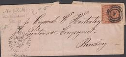 1854. 1 + CLOCK-CANCEL KØBENHAVN To General C. Hartenberg, Pontonner Companiet I Rend... () - JF321267 - Lettres & Documents