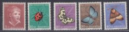 Switzerland 1952 Pro Juventute Butterflies Mi#575-579 Mint Never Hinged - Nuovi