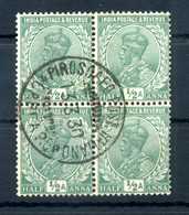 India Quartina ½a ANNULLO "13.3.30 PIROSCAFO POSTALE ITALIANO" - 1911-35 King George V