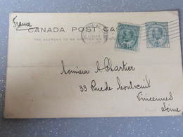 Entier Postal Canada Post Avec Complément D Affranchissement 1907  Coin Usés - 1903-1954 Rois