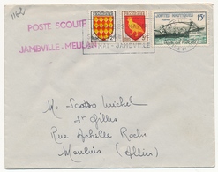 FRANCE - Enveloppe OMEC MEULAN 1958 - Journées Scouts De France Jambville Cachet Privé POSTE SCOUTE JAMBVILLE MEULAN - Lettres & Documents