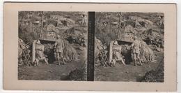 Photo Stereo Militaria Guerre WWI Tranchées Chemin Des Dames Positions De 2ème Ligne Poilus - Stereoscopio