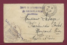 140320 - MILITARIA GUERRE Cachet CORPS DE DEBARQUEMENT DE CASABLANCA 1910 Le Sous Intendant TOURAY - Militaire Stempels Vanaf 1900 (buiten De Oorlog)