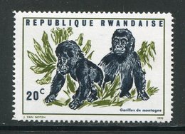 RWANDA- Y&T N°370- Neuf Avec Charnière * (singes-gorilles) - Gorilas