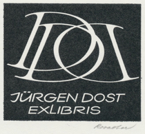 Ex Libris Jürgen Dost - Roland Roveda (1928-2013) Gesigneerd - Ex Libris