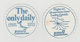 2x Papieren Onderzetters British Caledonian London Gatwick (GB) - Coasters