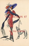 ☺♦♦ CHARLES NAILLOD N° 127 < FEMME ÉLÉGANTE Au CHAPEAU Avec LEVRIER - SUPERBE CARTE ANCIENNE NEUVE - Naillod