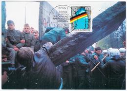 Germany Deutschland 1990 Maximum Card, Jahrestag Der Maueroffnung Mauer, Anniversary Of The Opening Of The Wall, Bonn - 1981-2000