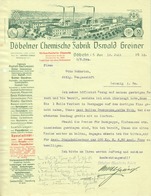 Döbeln Sachsen Rechnung 1912 Deko " Oswald Greiner - Döbelner Chemische Fabrik, Dachpappe Salmiak Carbol Kitt Klebstoff" - Chemist's (drugstore) & Perfumery