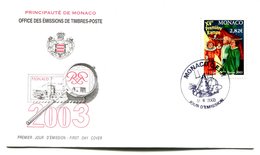 RC 16247 MONACO 2003 XVe PREMIÈRE RAMPE FDC 1er JOUR TB - FDC