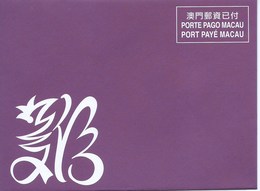 MACAU 2017 LUNAR YEAR OF THE ROOSTER GREETING CARD & POSTAGE PAID COVER - Postal Stationery