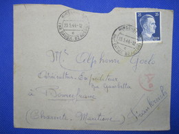 Allemagne SUDETENGAU France 1944 HIRSCHBERG BOURCEFRANC Censure Ae Lettre Cover Lager Deutsches Reich DR STO - Région Des Sudètes