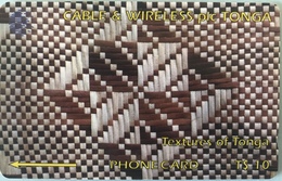 TONGA  -  Phonecards  - Cable § Wireless  - Texture Of Tonga  -  T$10 - Tonga