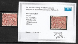 1816 BAYERN 15Pf. Mi.Nr. D 27 W - KURZBEFUND JOACHIM HELBIG BPP - FEHLERLOS - Kat. 130€ - Usati