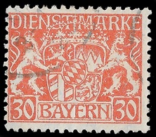 1916 BAYERN - 30Pf. Mi.Nr 22w Gestempelt - Signiert HELBIG BPP - Kat. 150€ - Usati