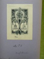 Ex-libris Héraldique XIXème - Angleterre - Devise "Fac Et Spera - Cassis Tutissima Virtus" - Lettre MPE - Ex Libris