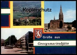 ÄLTERE POSTKARTE BLICK AUF OESEDE GEORGSMARIENHÜTTE BEI OSNABRÜCK PFARRKIRCHE ST. PETER & PAUL MARKTPLATZ - Georgsmarienhütte