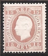 Portugal, 1870/6, # 38 G Dent. 12 3/4, Tipo III, Papel Porcelana, MH - Ungebraucht