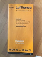 LUFTHANSA Flugplan Timetable 28 Oct 02 _  30 Mar 03 - Timetables