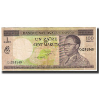 Billet, Congo Democratic Republic, 1 Zaïre = 100 Makuta, 1970, 1970-10-01 - Democratische Republiek Congo & Zaire